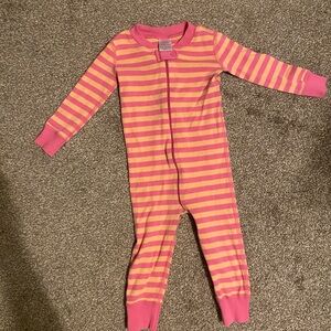 Hanna Andersson Pink and Yellow Striped Footie